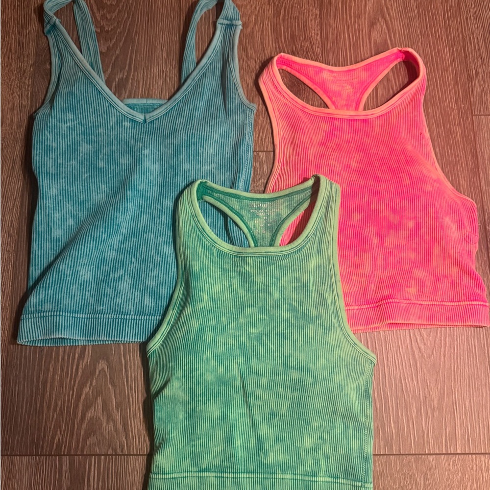 Zenana Outfitters Brami’s Blue, Pink, and Green Tank Tops